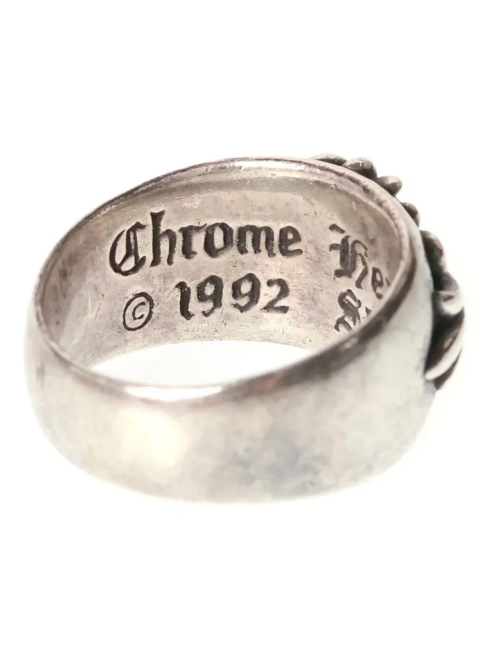 Chrome Hearts Flrl Floral Cross Ring Silver